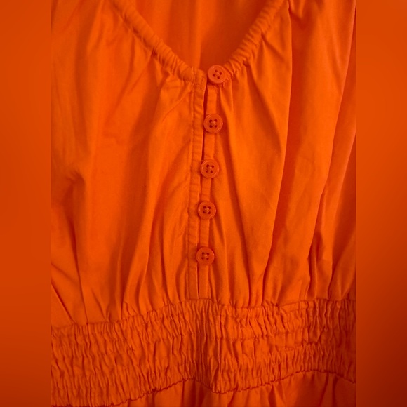Jcrew V-neck midi dress in cotton poplin orange XL - Picture 9 of 14